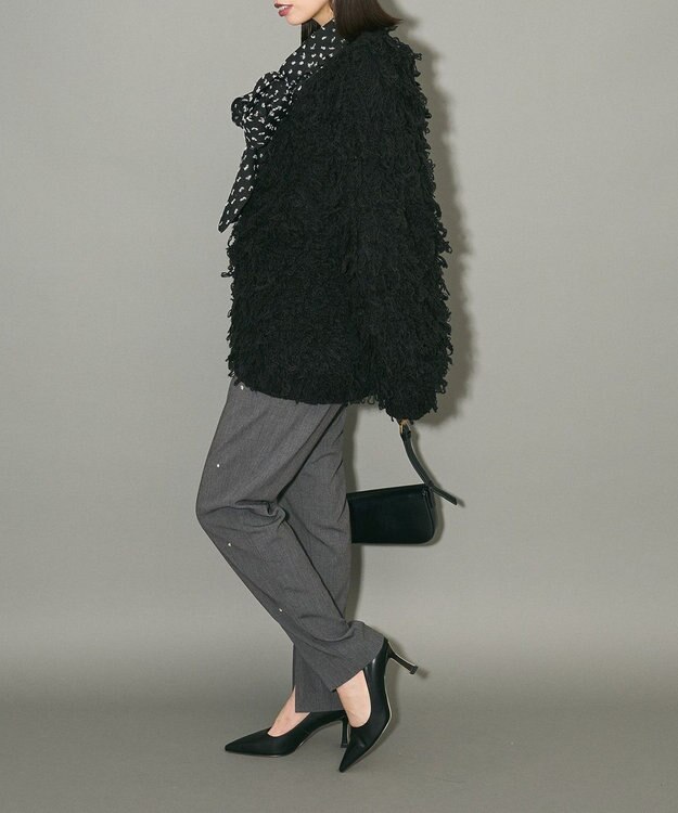 Green Parks フリンジニットカーディガン Black