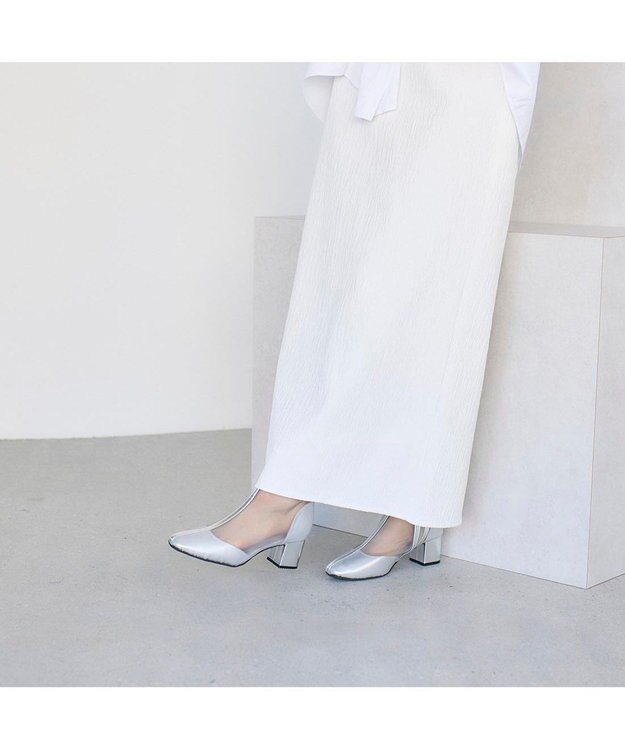 MODE ET JACOMO <noyau>ブロックヒールチュールブーツ シルバー