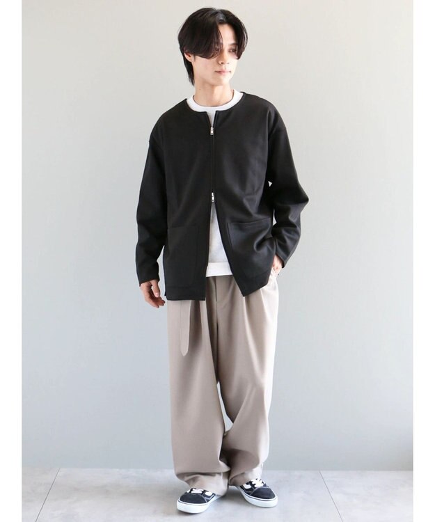 CRAFT STANDARD BOUTIQUE 強撚ポンチラウンドヘムカーディガン Light Gray