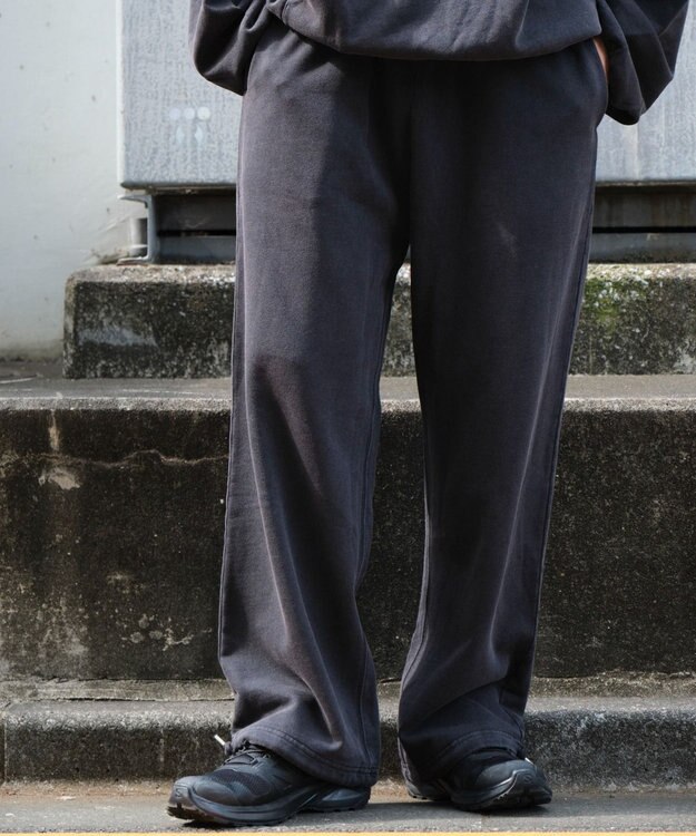 WEGO アシッドウォッシュワイドスウェットパンツ ブラックその他