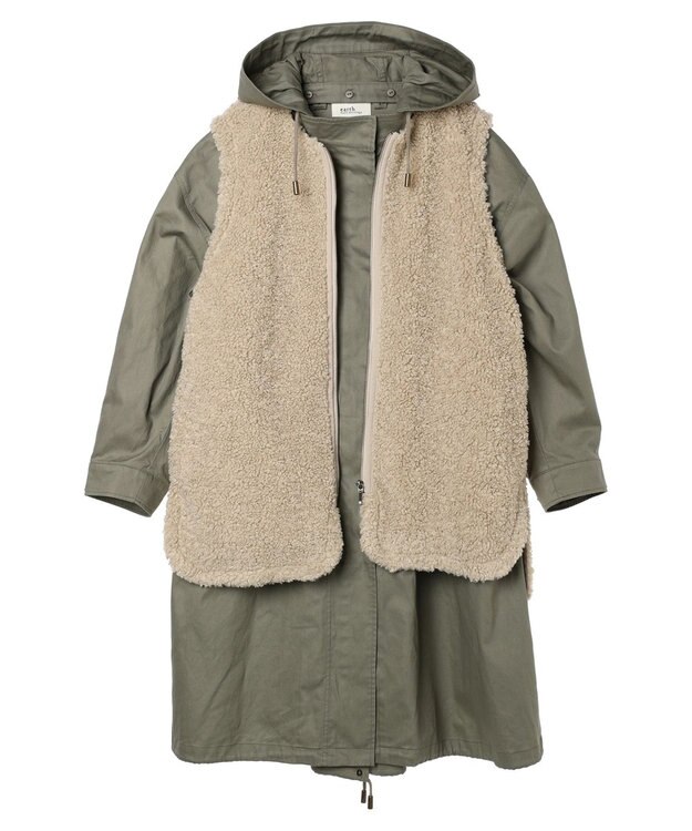 earth music&ecology マルチｗａｙモッズコート Khaki