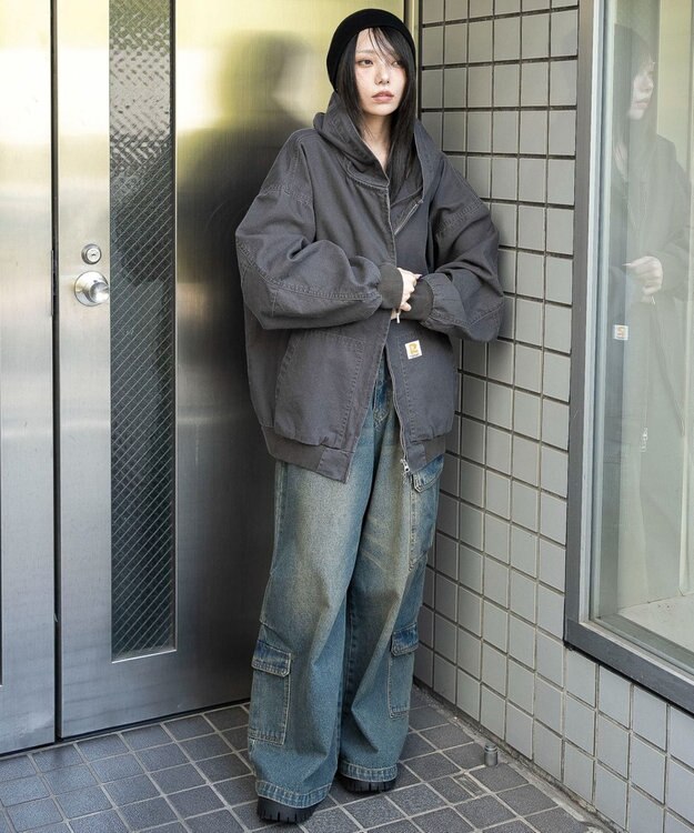 WEGO ワーカーズフードブルゾン ブラック中濃色