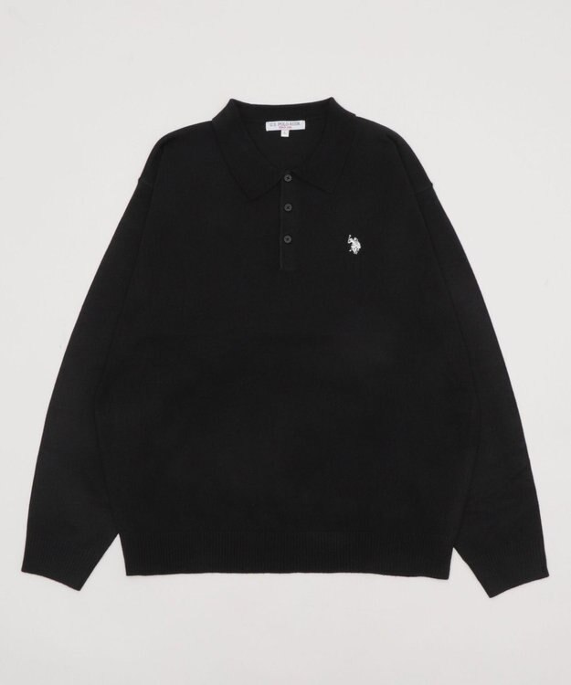 WEGO 【25年秋冬新作/ユニセックス着用ITEM/MLサイズ展開】別注USPOLOニットポロ ブラック