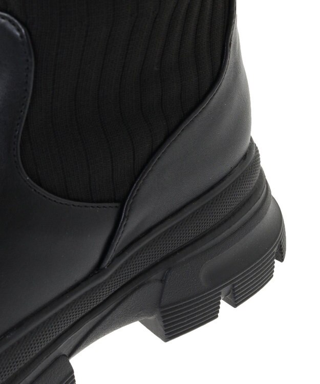 Green Parks ・ｍｉｎｉａ　ニットコンビロングブーツ Black