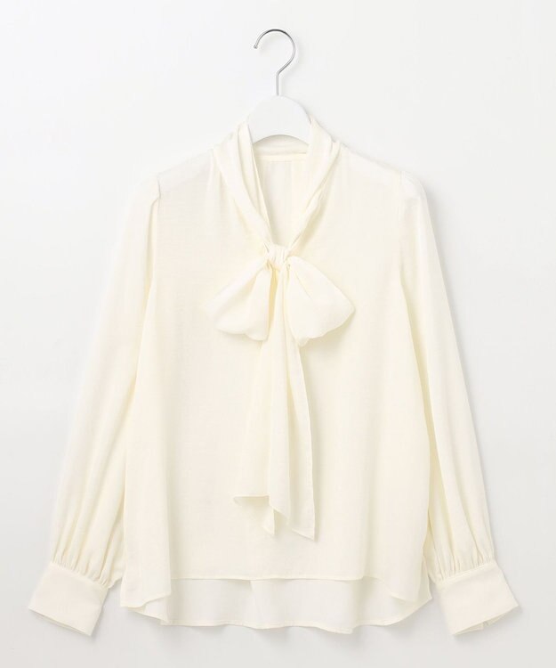 Feroux 【洗える】リボンタイ ブラウス ホワイト系