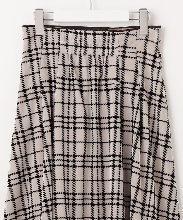 Feroux フロッキーチェック・ドット スカート ベージュ系2