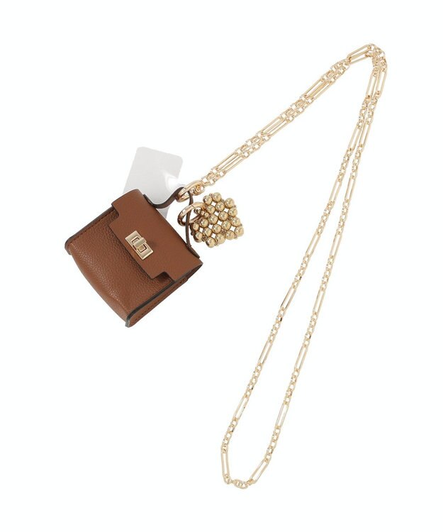 earth music&ecology マイクロミニバッグメタルハートチェーンチャーム Camel