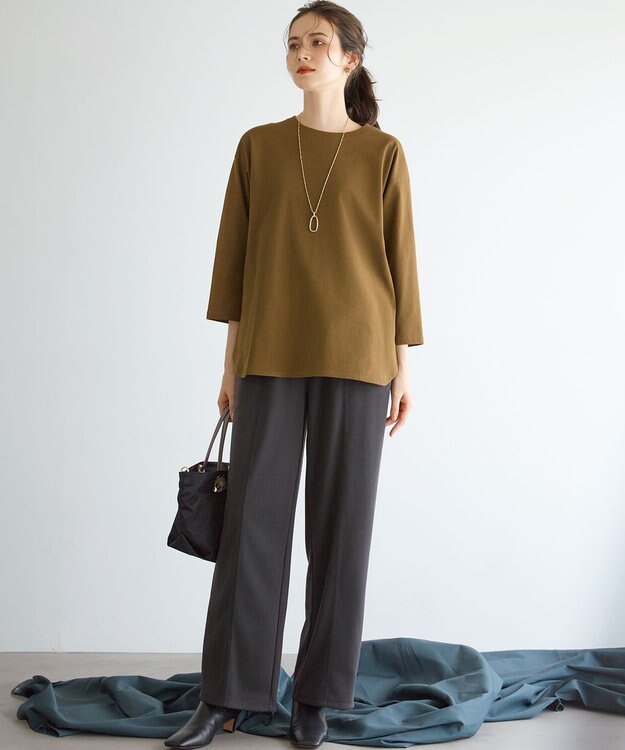 23区 L 【SLOW/一部店舗限定】MVSコットン チュニック シンプルTEE カーキ系