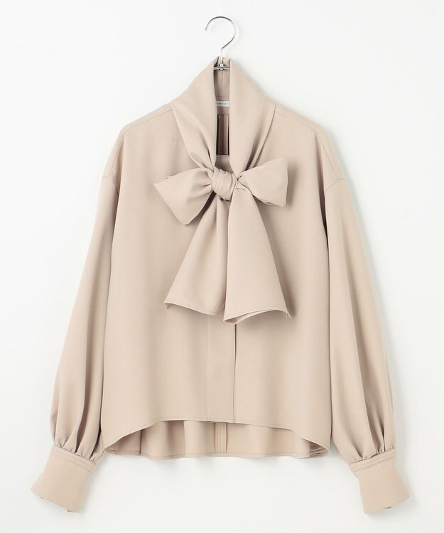 #Newans 【洗濯機可】ビックリボンパウダリーブラウス ベージュ