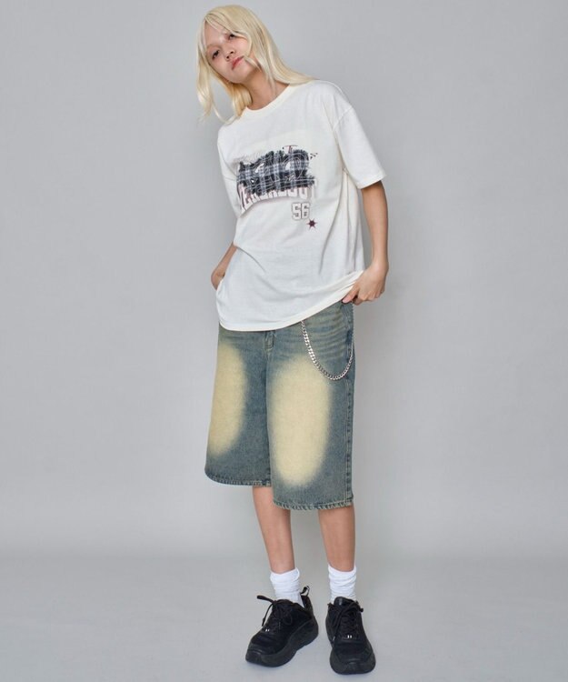 WEGO 【ユニセックス着用ITEM】パターンアップリケグラフィックT（SS） ホワイト