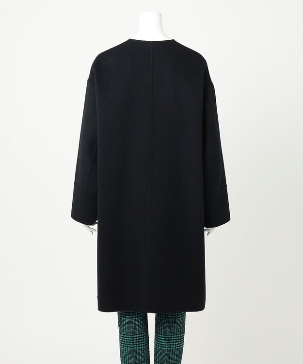 23区 L 【R(アール)】ショートリバー ノーカラーコート ブラック系