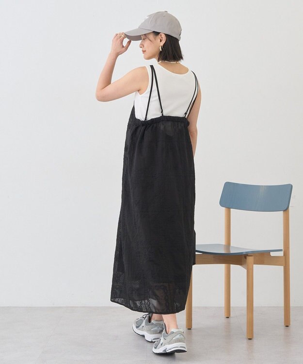 AMERICAN HOLIC シアー刺繍キャミワンピース（ペチコート付き） Black