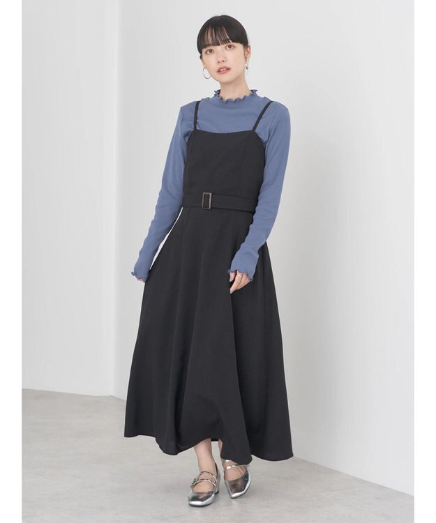 earth music&ecology ウエストマークキャミワンピース Black