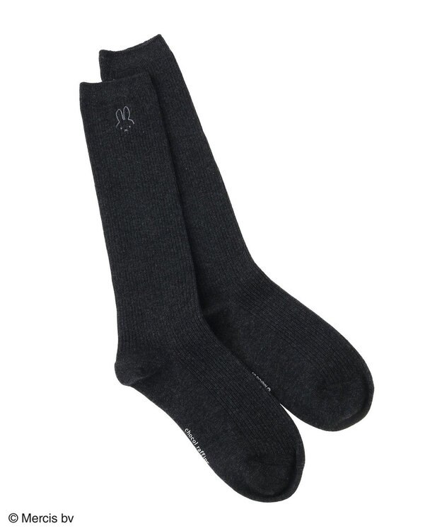 Green Parks Ｍｉｆｆｙ／ワンポイントリブハイソックス Charcoal Gray