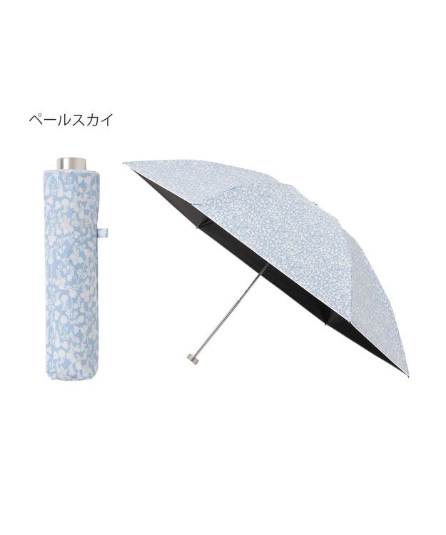 MOONBAT 【 遮光率100％/遮熱/UV/軽量】MACKINTOSH PHILOSOPHY(マッキントッシュフィロソフィー)晴雨兼用日傘 小花柄 バーブレラ 折りたたみ傘 フワクール生地使用 ペールスカイ