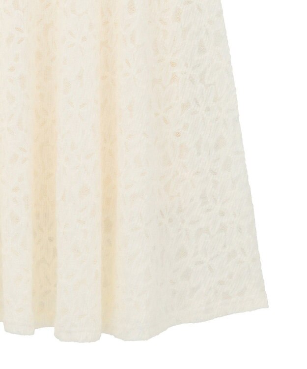 YECCA VECCA フラワー起毛レースマーメイドスカート Off White