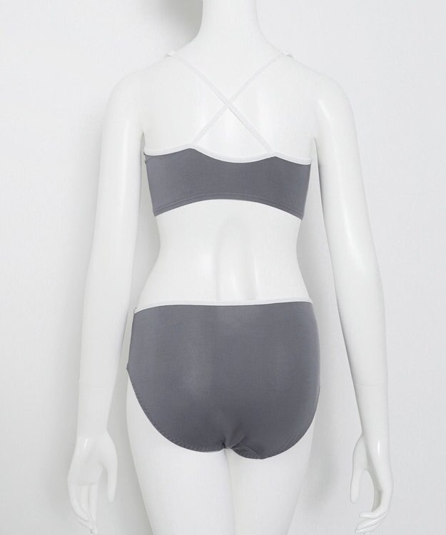 WEGO 【ブラトップ＆ショーツセット】Liliane　Ciel　フェザーラメ グレー