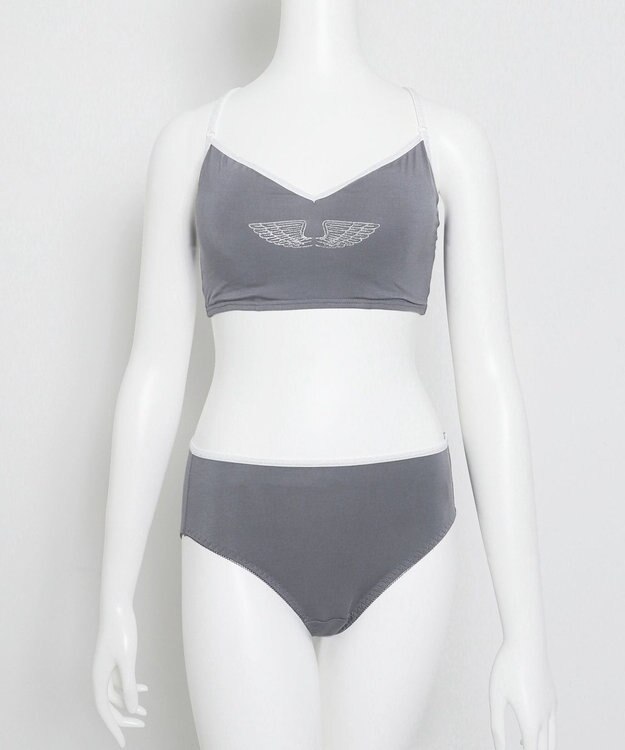 WEGO 【ブラトップ＆ショーツセット】Liliane　Ciel　フェザーラメ グレー