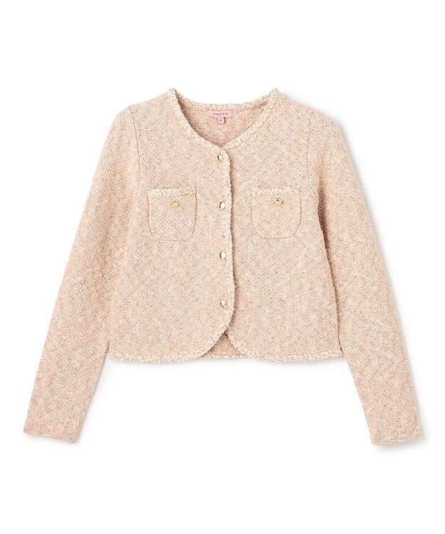 TOCCA TWEEDY MAZE ニットジャケット ピンク系
