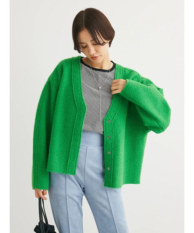 Green Parks ・ＥＬＥＮＣＡＲＥ　ＤＵＥ　ブークレＶネックカーデ