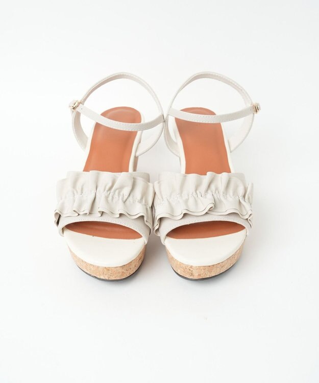 WEGO ウェッジソールフリルサンダル オフホワイト