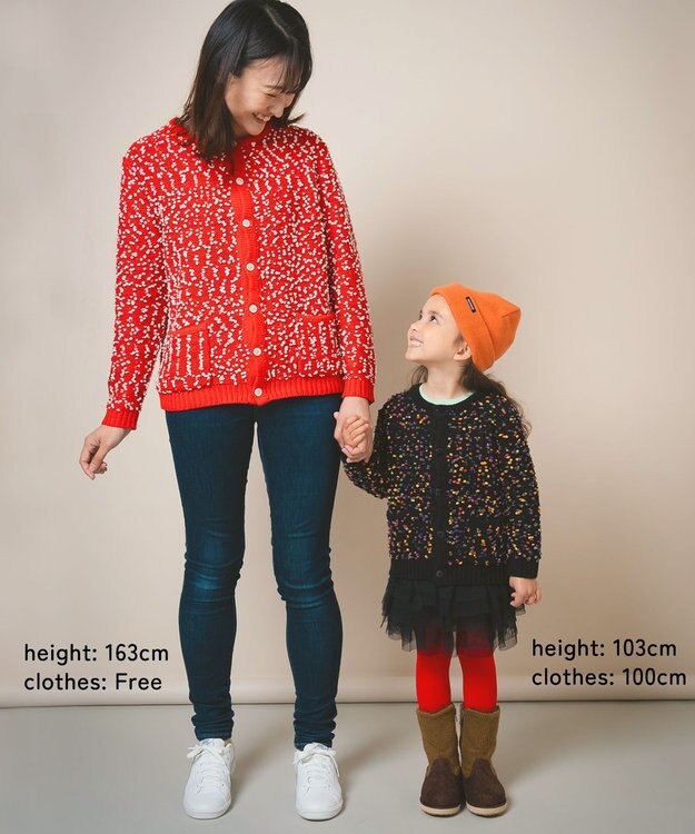 ami amie ポコポコカーディガンFree Size レッド