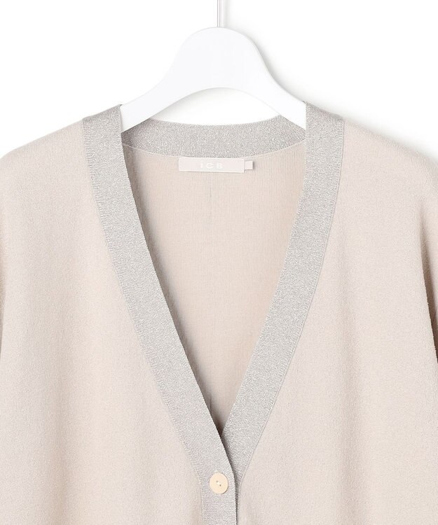 ICB L 【洗える】 ウールテンセルミニブークレ カーディガン トープ系