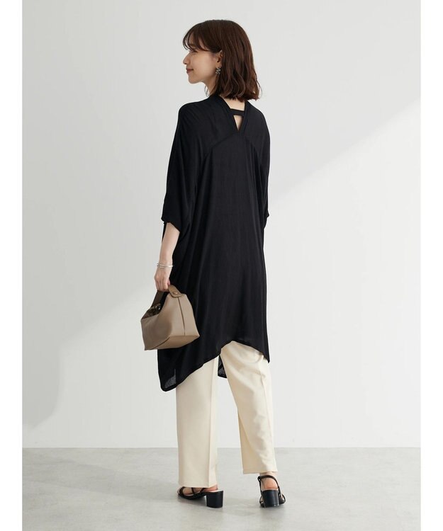 Green Parks Ｉ　レーヨンクレープチュニック Black