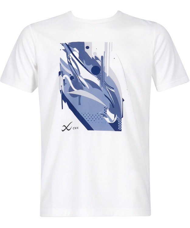CW-X 【UNISEX】 CW-X トップス Ｔシャツ 半袖 3分袖 Ｕネック メッシュ素材 UVカット率90%以上(本体) ユニセックス DLR195 /ワコール ブルー
