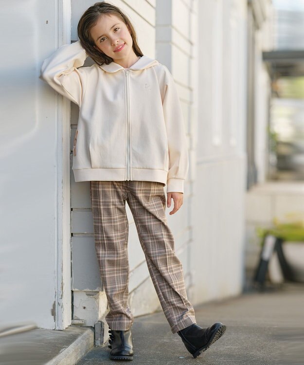 組曲 KIDS 【110-140㎝】ダンボールニット パーカー オフホワイト系