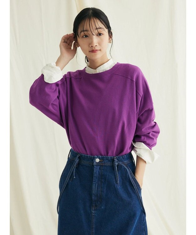 CRAFT STANDARD BOUTIQUE とてもちクルーネックニットプルオーバー Purple