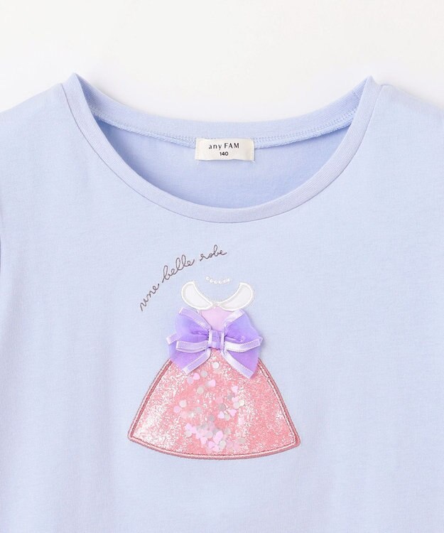 ANY KIDS しゃらしゃらモチーフ Tシャツ サックスブルー（ドレス）