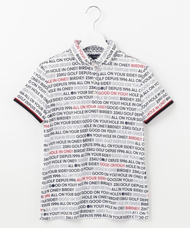 23区GOLF 【WOMEN】【吸水速乾/UVケア】ロゴプリント カノコ 半そで ポロシャツ ホワイト系5