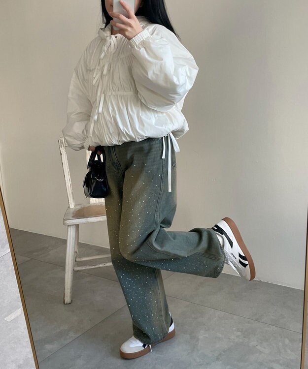 WEGO リボンフードブルゾン ホワイト