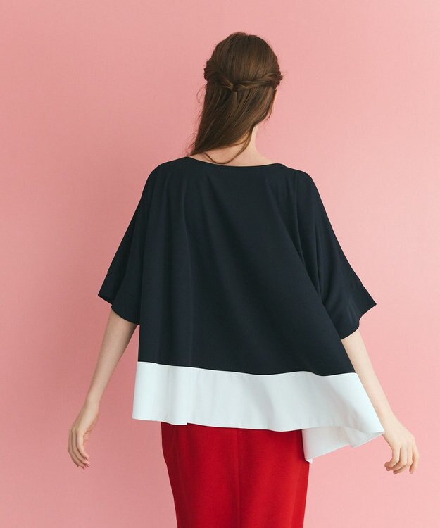 GRACE CONTINENTAL バイカラーアシメトップ ブラック