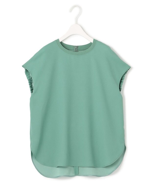 ICB 【洗える】FluidBackSatin ラウンドヘムプルオーバー セラドン系