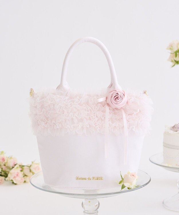 Maison de FLEUR チュールフリルローズ２Ｗａｙバッグ Pink
