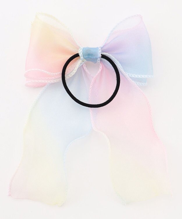 ANY KIDS オーガンジーリボンヘアポニー レインボー