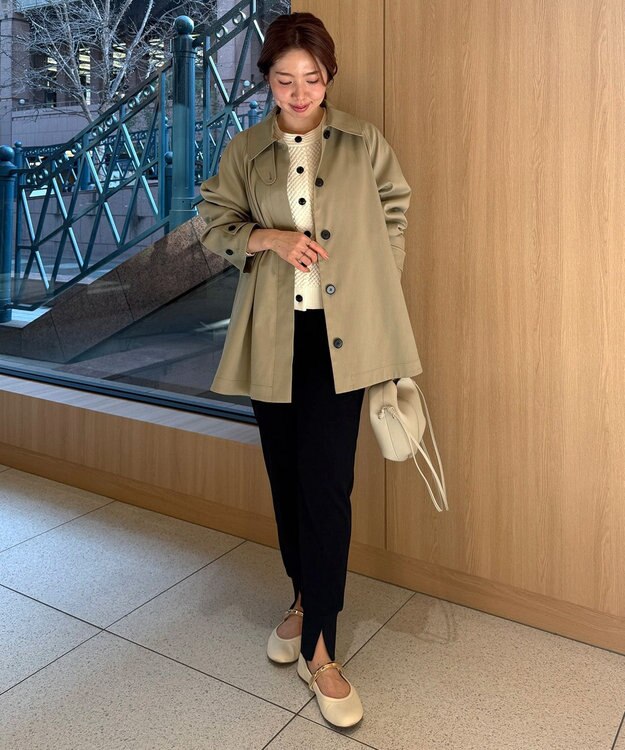 UNFILO 【昨年即完！春の売れ筋1位コート】Aライン スプリングコート キャメル