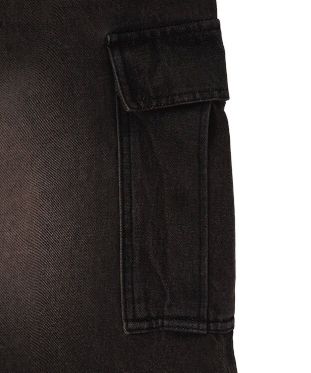 WEGO 【SMLサイズ展開】イージーバギーデニムカーゴショーツ デニムブラックソノタ