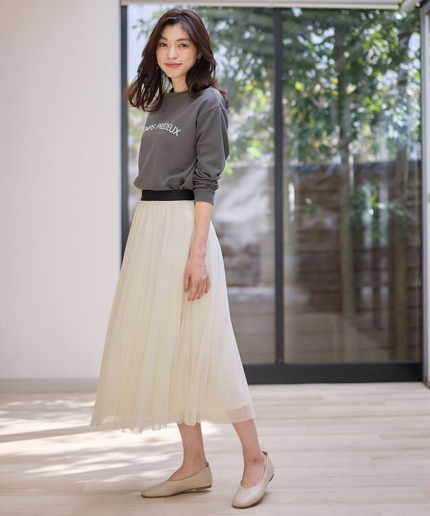 ウエストゴム】プリーツチュールスカート / ANY | ファッション