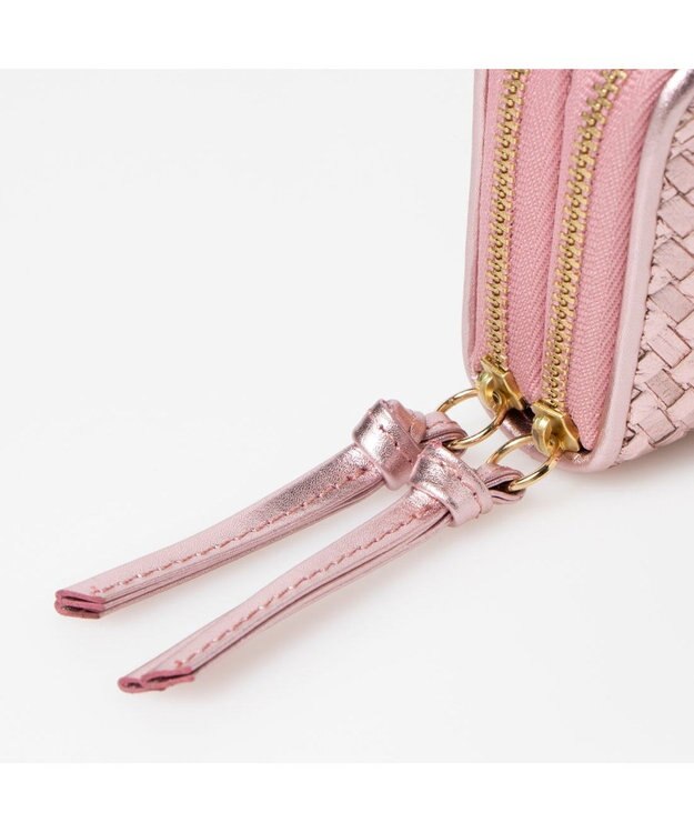 UNBILLION ペルケ perche / レザーメッシュ・ジャバラカードキーケース ピンク