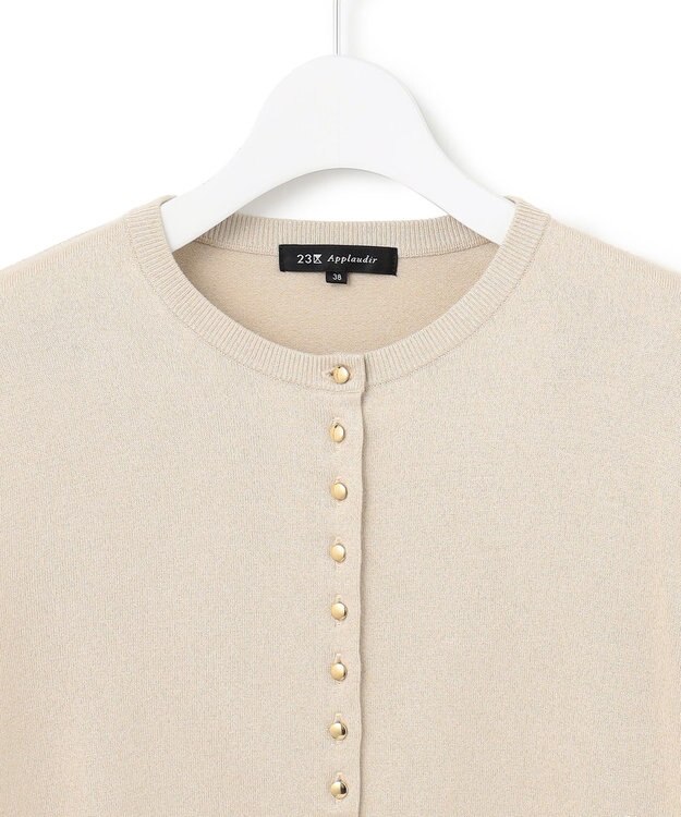 23区 L 【APPLAUDIR】コンパクト ラメカーディガン ベージュ系