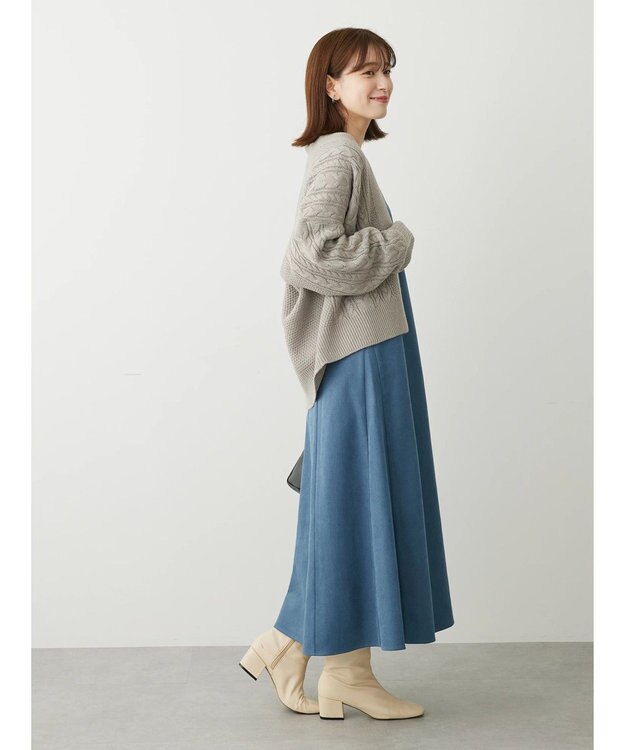 Green Parks 着流しケーブルカーディガン Gray