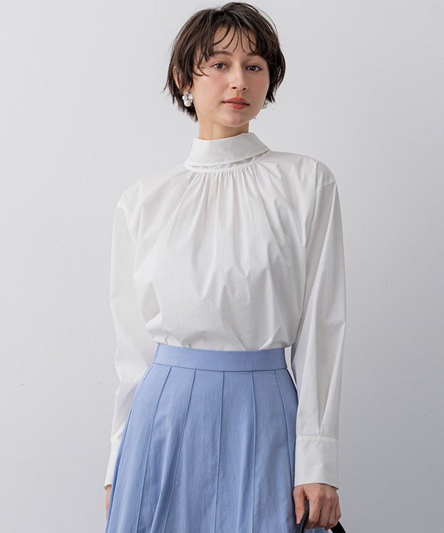 23区 L 【滝沢眞規子さん着用/Oggi掲載】ストレッチライトタイプライター 2WAY ボウタイブラウス アイボリー系