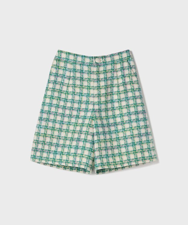 GRACE CONTINENTAL ツイードショートパンツ グリーン