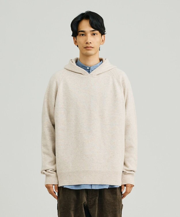 J.PRESS YORK STREET 【UNISEX】ウールカシミヤ フーディニット ベージュ系