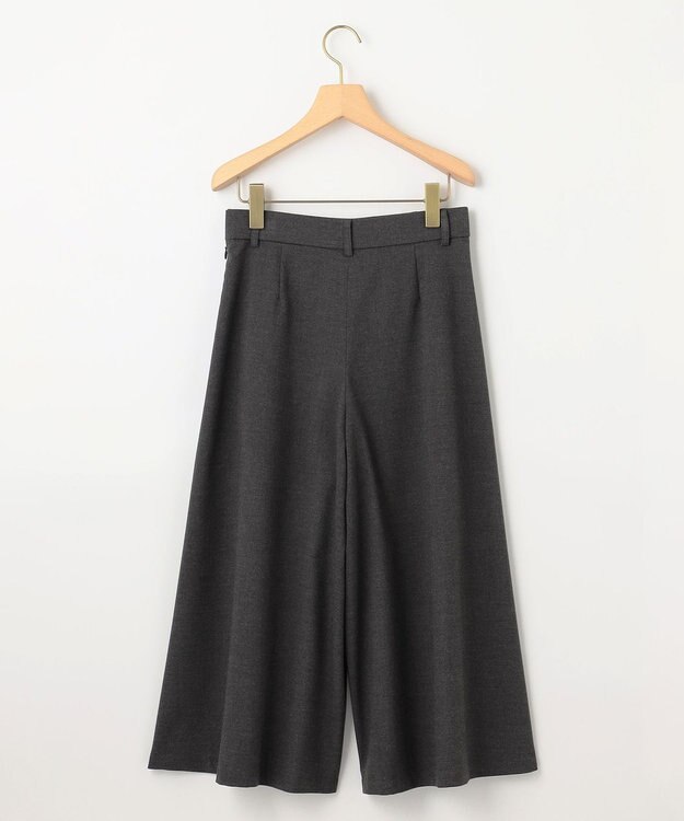 組曲 【WEB限定】ウールライクストレッチ フレアパンツ チャコールグレー系