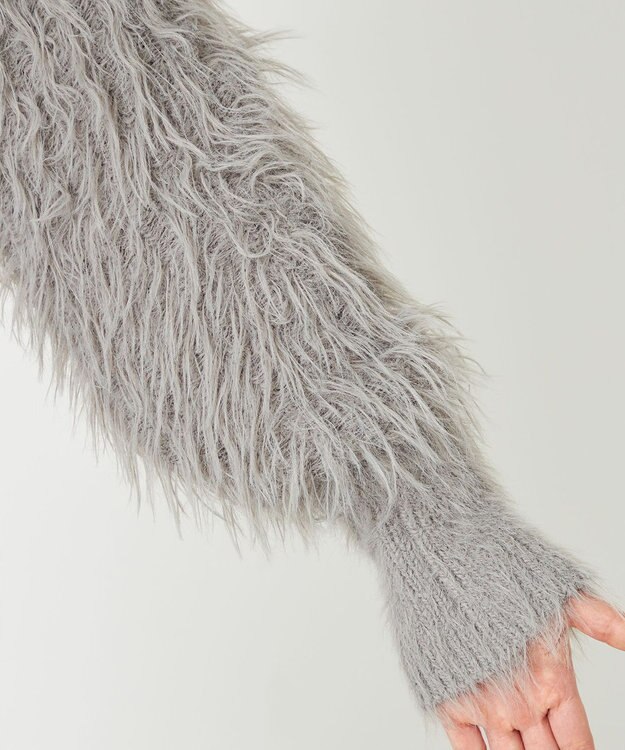 NAVE 【ReNAVE・洗える】メルティーシャギーニット カーディガン ライトグレー系