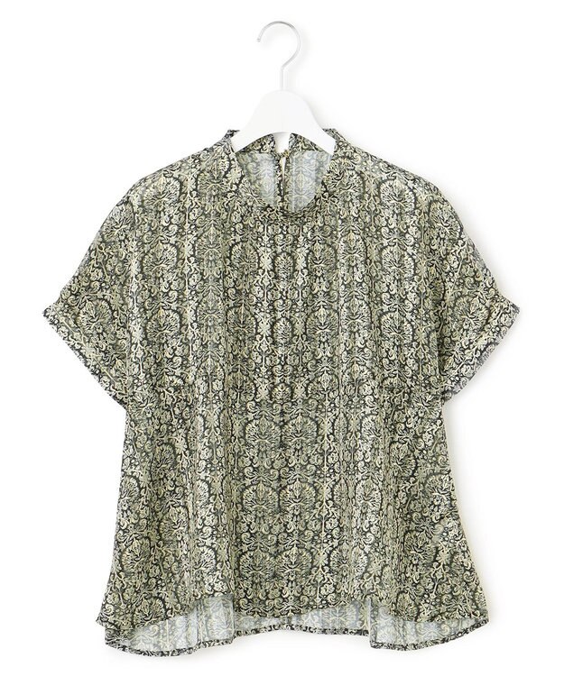 J.PRESS YORK STREET 【WOMEN】オリジナルタイルプリント ブラウス ブラック系5